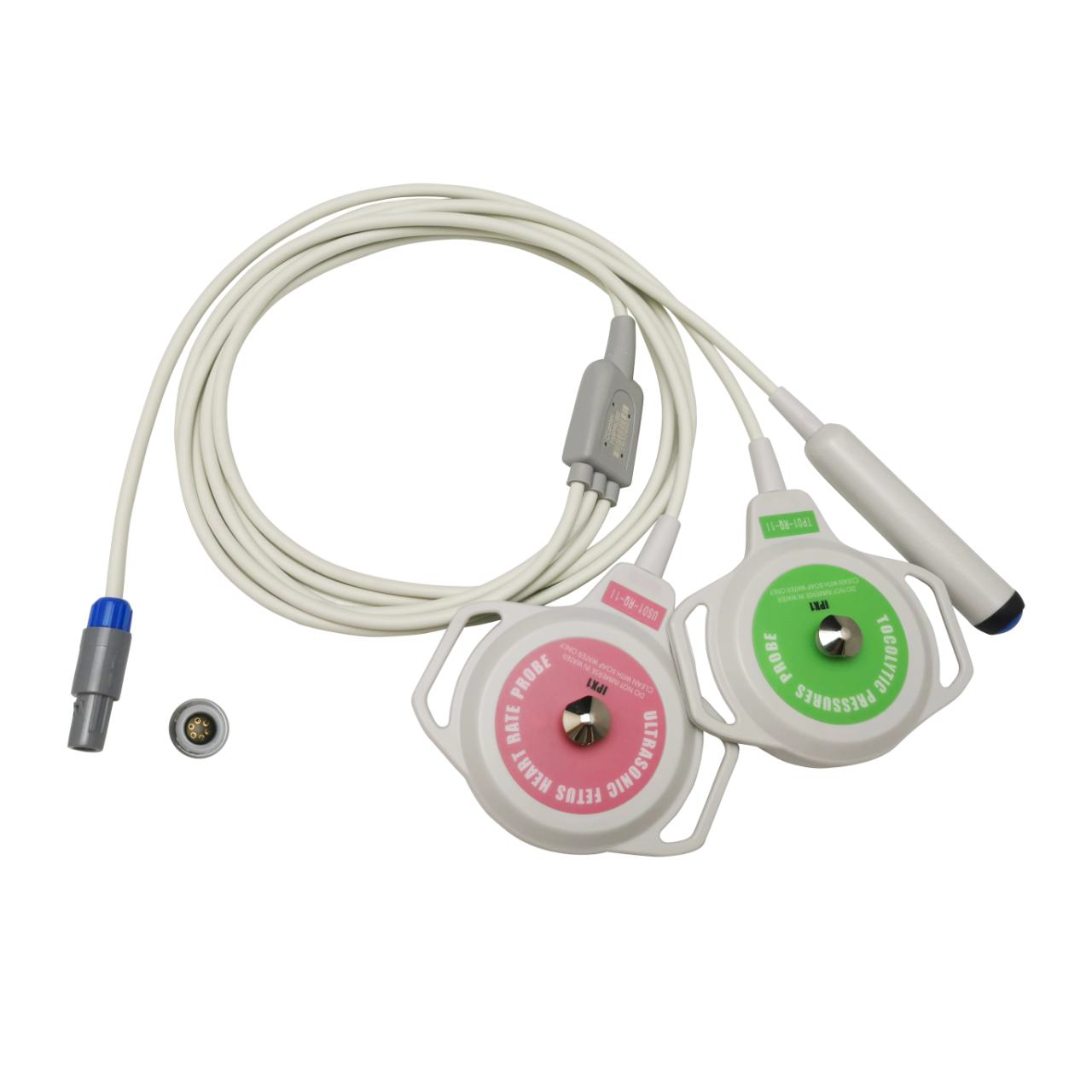 TRANSDUCTOR 3 EN 1 (FHR1, TOCO, MARK) 6 PINES, 40° PARA EQUIPO CONTEC CMS800G