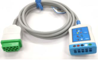 CABLE TRONCAL DE ECG GE - MARQUETTE DASH 1000, PRO 2000, 2500, PRO 3000, PRO 4000, 5000, EAGLE SYSTEMS LOGIQ 7, MAC - LAB, SOLAR 3000, 8000, 9500, AESTIVA/5, TRAM100 CARESCAPE B650, B850 N/P 2017003-001 5 LEADS.