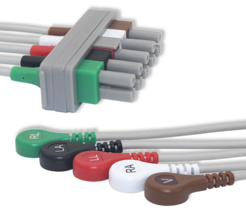 LATIGUILLO DE 5 DERIVACIONES SNAP PARA MONITOR MENEN SERIES 9000-1100-2000, ENVOY, ENVOY 1000, VITALOGIK 6000; PHILIPS-HP (VARIOS MODELOS)