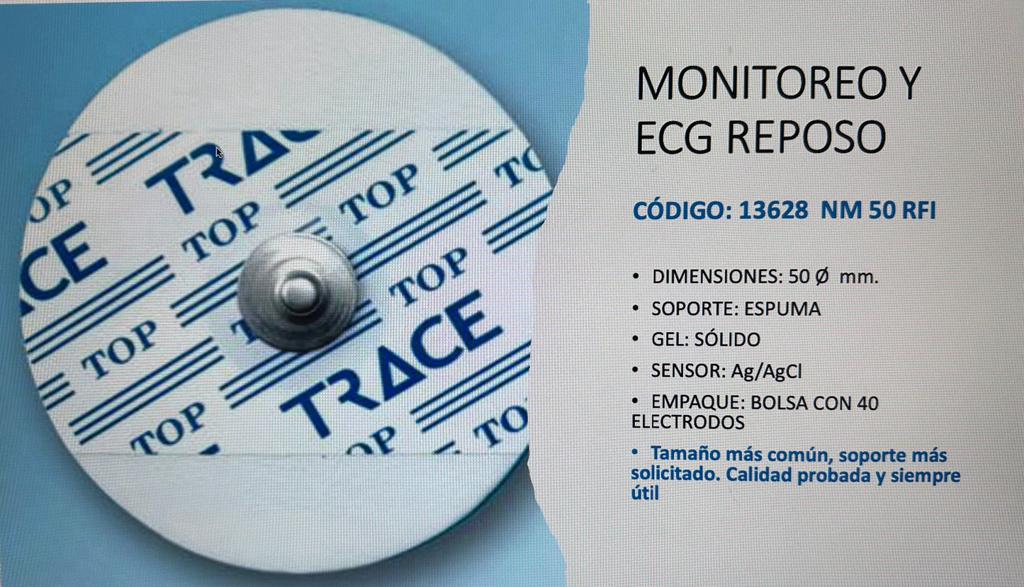 NM 50 RFI ELECTRODO PARA ECG ADULTO. PRESENTACION: BOLSA CON 40 ELECTRODOS.