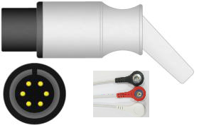 CABLE DE ECG DE 3 DERIVACIONES SNAP MINDRAY MEC1000, MEC1200, PM9000, PM8000, PM7000 // GOLDWAY UT4000A, UT4000Apro, UT6000A, UT4000B, UT4000C, UT4000F, UT6000F, UT4000Fpro, UT4800