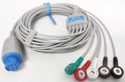 CABLE DE ECG DE 5 DERIVACIONES CON RESISTENCIA GE DATEX OHMEDA, AS/3, AS/3 Compact, CS/3, S/5, S/5 Compact, CARDIOCAP1, 2 Y 5.