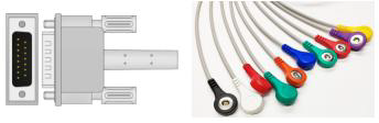 CABLE DE EKG AHA SNAP PHILIPS: M1770A, M1771A, M1772A, PAGEWRITER 100, 200 //CARDIO TECH // MORTARA: ELI110, ELI150, ELI210, ELI250, ELI350 // WELCH ALLYN CP100, CP200, CP500