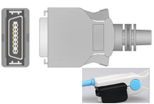 SENSOR DE SPO2 ADULTO CLIP MASIMO (LNOP DC-12) DESFIBRILADOR ZOLL,