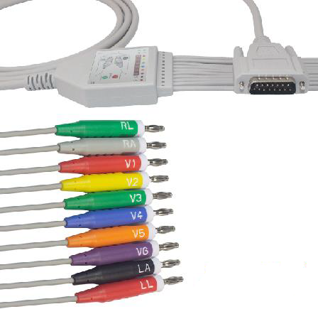 CABLE DE EKG DE 10 LATIGUILLOS BANANA, EDAN:SE-1010PC, SE-12, SE-12 Express, SE-1200, SE-1201, SE-3, SE-601A, SE-601B, SE-601C, ST-1212